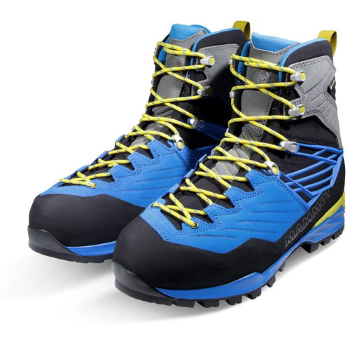 Mammut Wanderschuhe Kento Pro High GTX (Bergstiefel mit Steigeisenaufnahme, wasserdicht) blau/titaniumgrau Herren